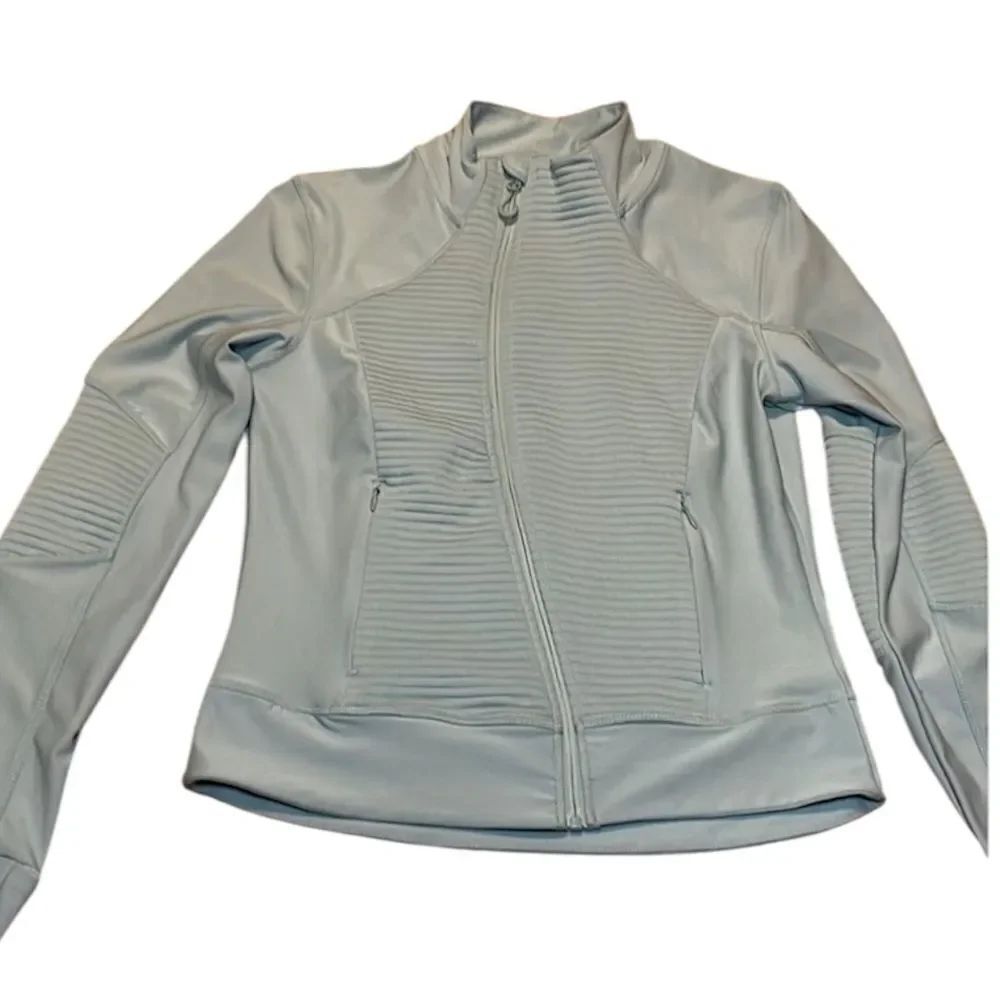 Mondetta Active Jacket, off center zipper, side zip track, grey